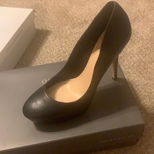 Vince Camuto leather almond toe heels